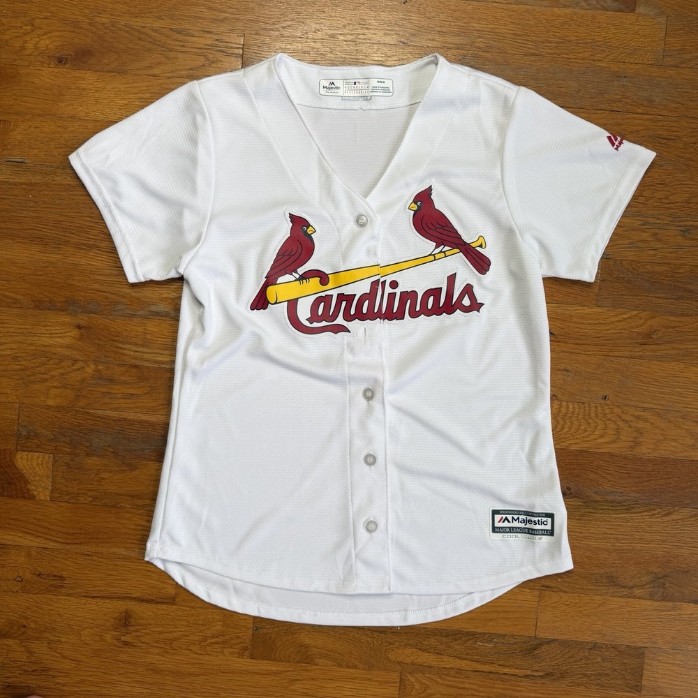 St Louis Cardinals Jersey Womens M Majestic Blank Baseball Cardinals Cool Base